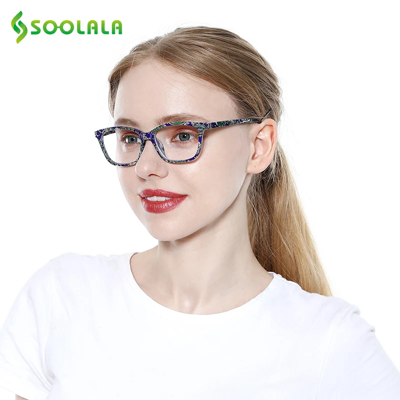 SOOLALA mujeres hombres bolsillo impreso gafas de lectura con bolsa a juego barato primavera bisagra Presbyopic gafas de lectura + 1,0 a 4,0 SOOLALA mujeres hombres bolsillo impreso gafas de lectura con bolsa a juego barato primavera bisagra Presbyopic gafas de lectura + 1,0 a 4,0