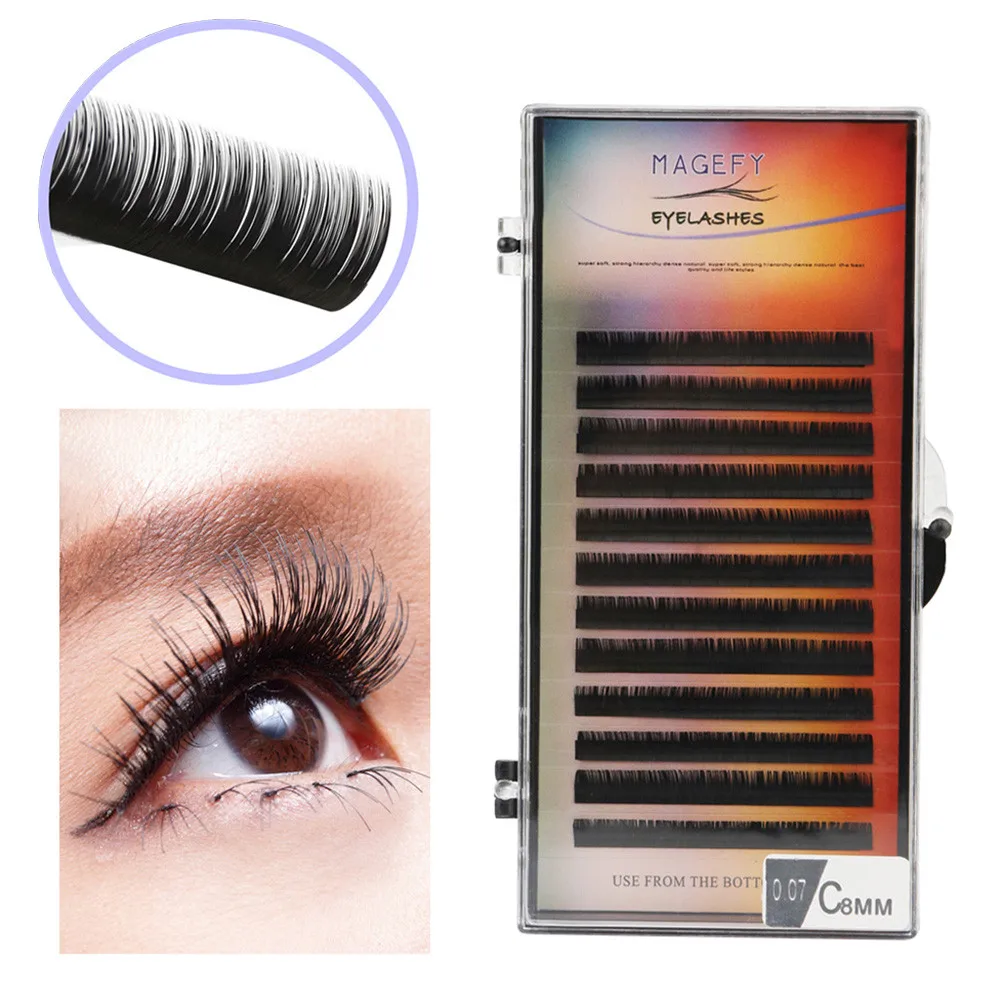

Eyelash Extensions 0.07 C Curl Natural Thick Individual Lashes Faux Eyelash Extensions 8-12mm 3d natural false eyelashes 4