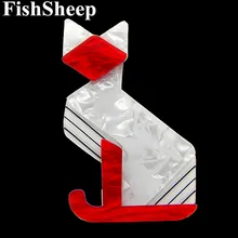 FishSheep 2018 Fashion Acrylic Large Cat Brooches For Women Latest Animal Resin Big Cats Brooch And Pins Female Accessory Gift fishsheep large women figure acrylic brooches and pins fashion resin girl icon big brooch pins female fashion jewelry accessory