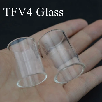 

50pcs DHL TFV4 Pyrex Glass Tube Clear Replacement Replacable Caps for Smok Smoktech TFV4 Smoke Tank