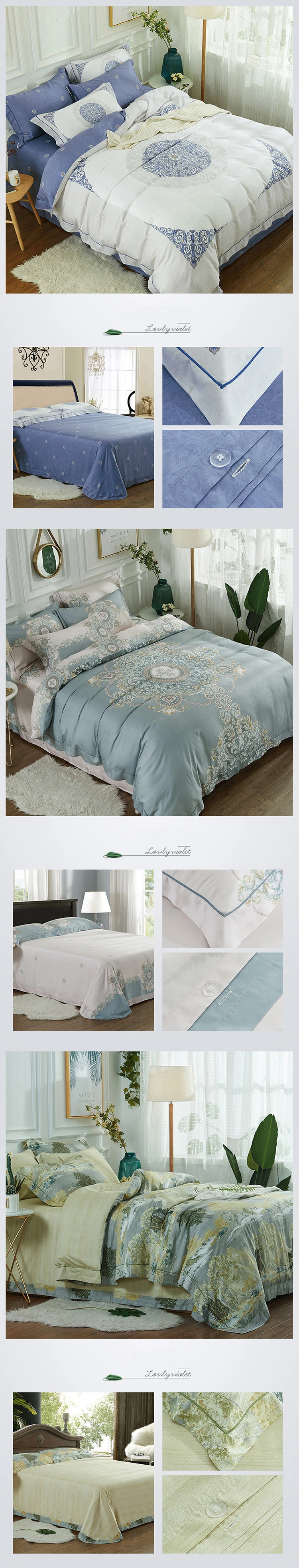 bedding set queen comforter sets tencel cotton duvet cover 4pcs palace Idyllic plant bed linen king size bed sheets home textiles 4