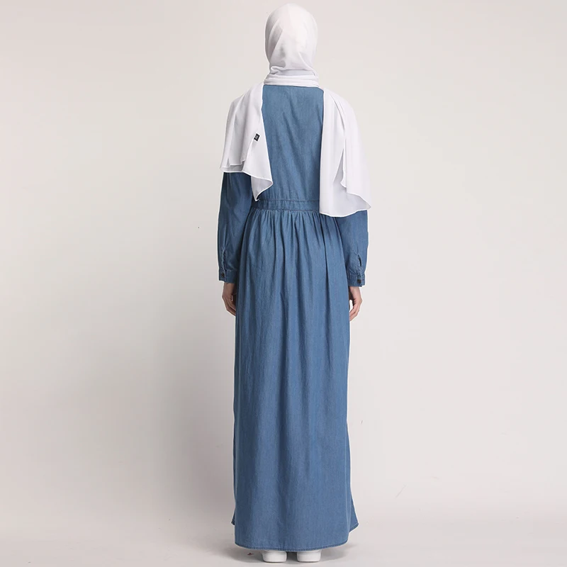 Vestidos джинсовый кафтан abaya Дубай мусульманский хиджаб платье Elbise Абая для женщин Кафтан халат турецкий ислам ic арабские платья