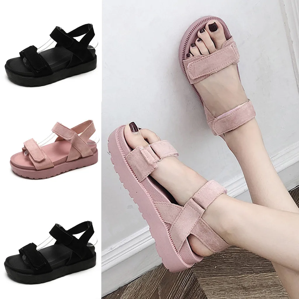 

sandalias mujer Women's Roman Shoes OpenToe Flat Beach Shoes Belt Buckle Ladies Sandals Small Fashion sandalias mujer 201