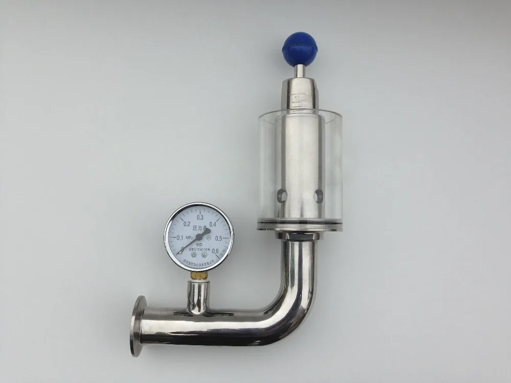 1." ss304 санитарно безопасным клапан выпуска воздуха с манометр пищевой
