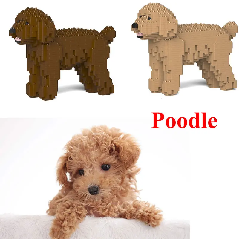 

JEKCA Stacking Blocks Poodle Assembled toy DIY model dog child intelligence development toys Child Engineer