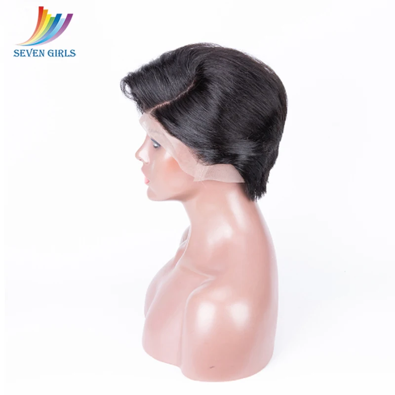 Sevengirls натуральные волнистые короткие стриженые человеческие волосы парики бразильские виргинские волосы короткие парики 8-10