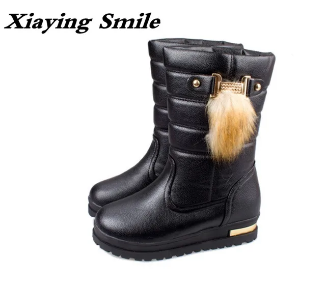 Women Fashion Winter Flat Snow Boots Half Warm Boots With Buckle Strap Women Fashion Winter Flat Snow Boots Half Warm Boots With Buckle Strap