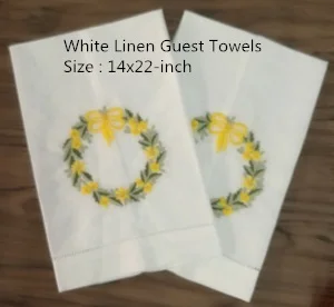 set-of-12-handkerchiefs-white-linen-hemstitched-tea-towel-14x22-cloth-guest-hand-dish-kitchen-bathroom-towels-embroidery-floral