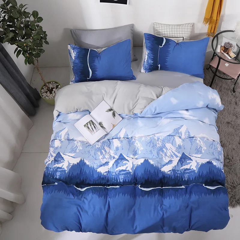

Bonenjoy Blue Bed Linen Set Chinese Style Duvet Cover Flat Sheet Pillowcase Single Bedclothes Set Double Bedding Set Cotton