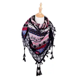 Лидер продаж Для женщин модные зимние Ladise шарфы шарф осень, для женщин платки с кисточками печатной площади Женский кашемировый шарф