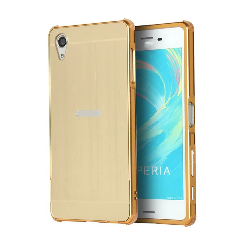 

Brushed Metal Mirror Case For Sony Z1 Z2 Z3 Z4 Z5 Premium X performance X XA Plating Aluminum Frame PC Drawing back cover