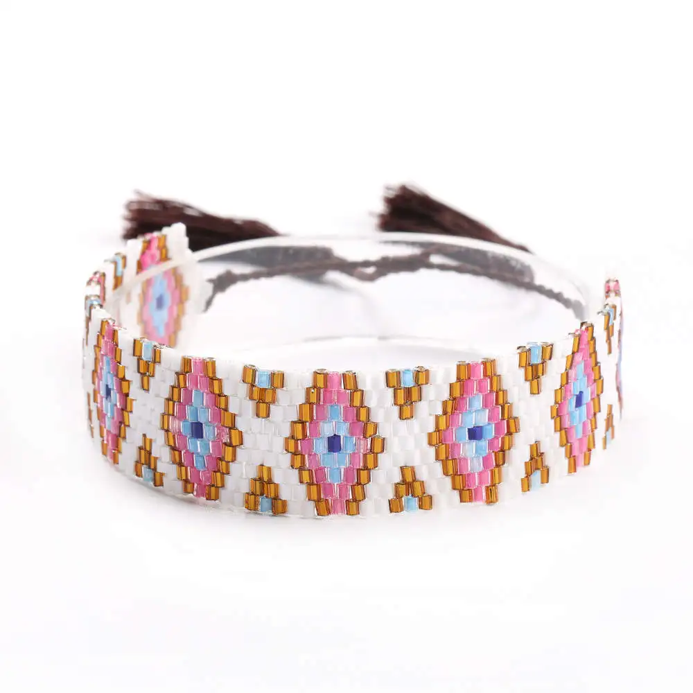 Go2hobo MIYUKI браслет Boho ювелирный набор Delica бусы с подвеской женские браслеты с геометрическим узором Красочные кисточки