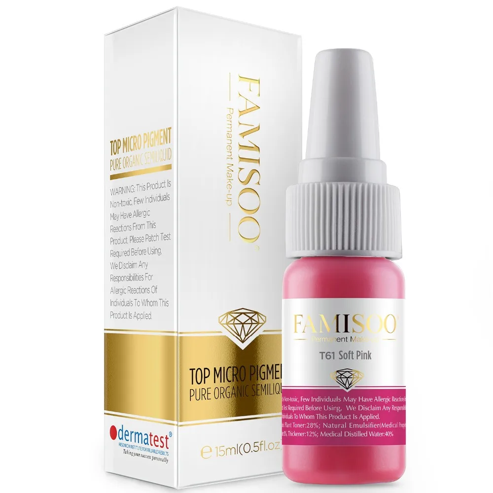 

Famisoo 3pcs Professional Tattoo Ink Pigmento Makeup Pigments For Lip Tattoo Supply Microblading Pigment for makeup Red Pink