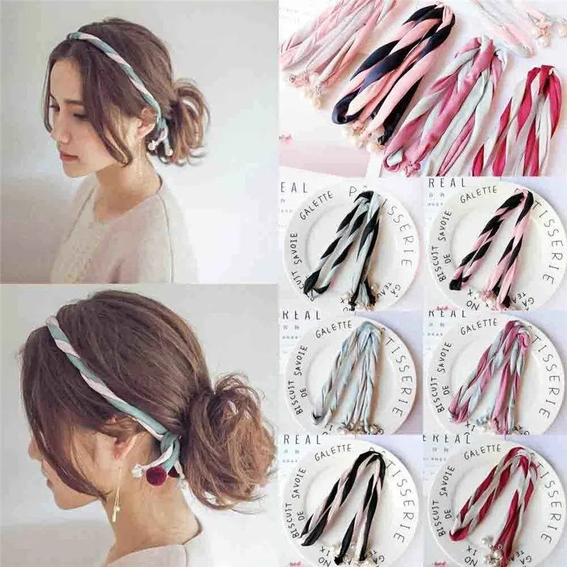 

Womens Headband Solid Twist Pearl Hairband Bow Knot Cross Tie Cloth Headwrap Hair Band Hoop Headwear Hair Bands Accessories