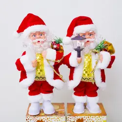 Творческий Электрический Санта Клаус куклы Рождественская Поющая дрожащее освещение Музыкальная кукла игрушки для рождественские