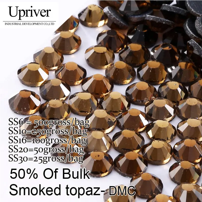 

Bulk Packing Shiny Stones Flatback Best Quality SS6 SS10 SS16 SS20 SS30 Smokde Topaz Hotfix Rhinestones