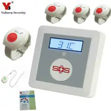 YobangSecurity Wireless GSM SMS Senior Telecare Home Security Alarm System SOS Button With Neck Wrist Emergency Panic Button