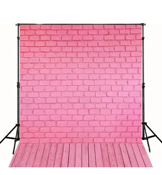 

Pink Brick wall Wood backdrop Vinyl cloth High quality Computer printed party photo studio background