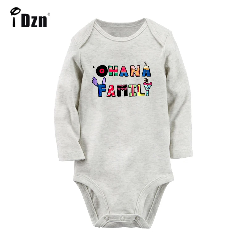

Cute Lilo & stitch Ohana family Geometry FIG illusion Art Design Newborn Baby Bodysuit Toddler Onsies Jumpsuit Cotton Clothes