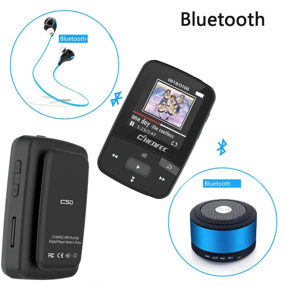 Mini Clip Bluetooth MP3 Player Original CHENFEC-C50 Portable FM Radio Pedometer Multi-funcation HiFi Sport MP3 Music Player Mini Clip Bluetooth MP3 Player Original CHENFEC-C50 Portable FM Radio Pedometer Multi-funcation HiFi Sport MP3 Music Player
