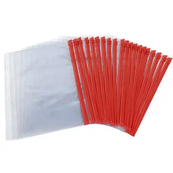 

Office Red Clear Size A5 Paper Slider Zip Closure Folders Files Bags 20 Pcs