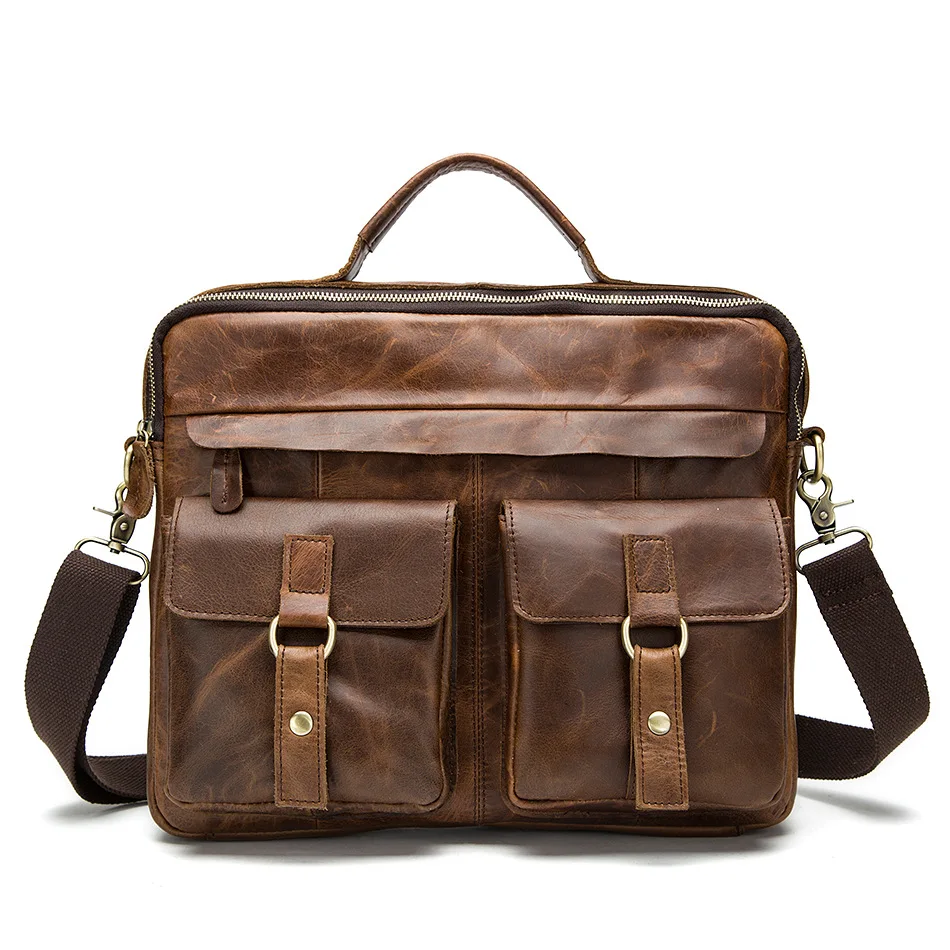 

Manufacturers Selling Leather Bag Men Crazy Horse Retro Men Single Shoulder Bag Handbag Leather Business Briefcase MLT8001