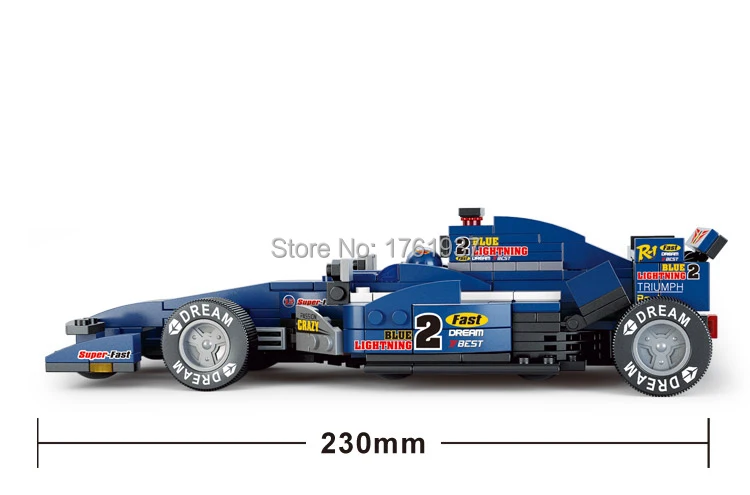 287 шт./компл. 1:24 синий F1 Гоночная машина строительных блоков в форме миньона Джорджа из мультфильма детская развивающая сборка детские игрушки