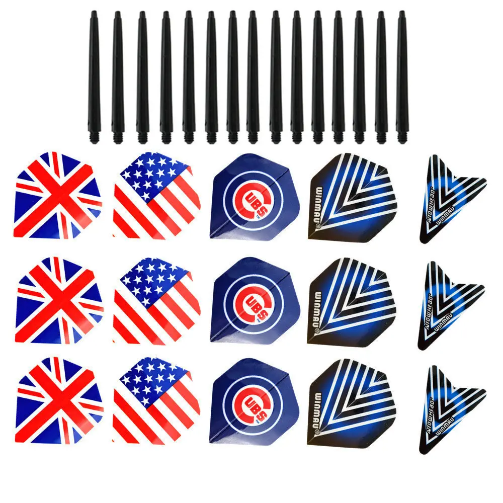 Fox Smiling 15pcs Nylon Dart Shafts And 15pcs Popular Darts Flights Dardos Dart Accessories For Indoor Games