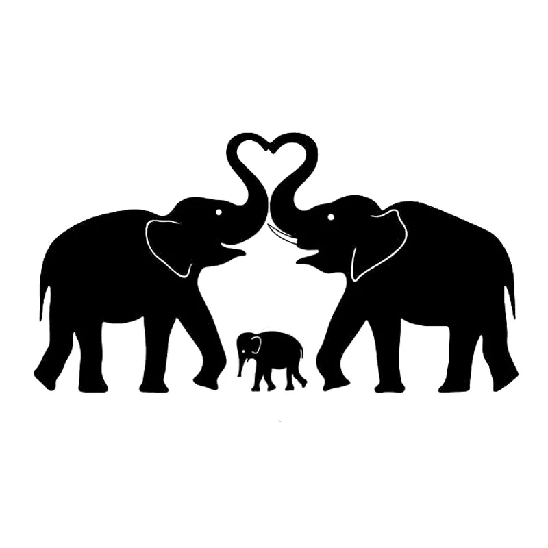 Download 17cm*9.2cm Elephant Family Love Fashion Decor Car Sticker ...