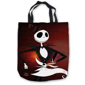 

Custom Canvas The Nightmare Before Christmas Tote Hand Bags Shopping Bag Casual Beach HandBags Foldable 180911-01-New