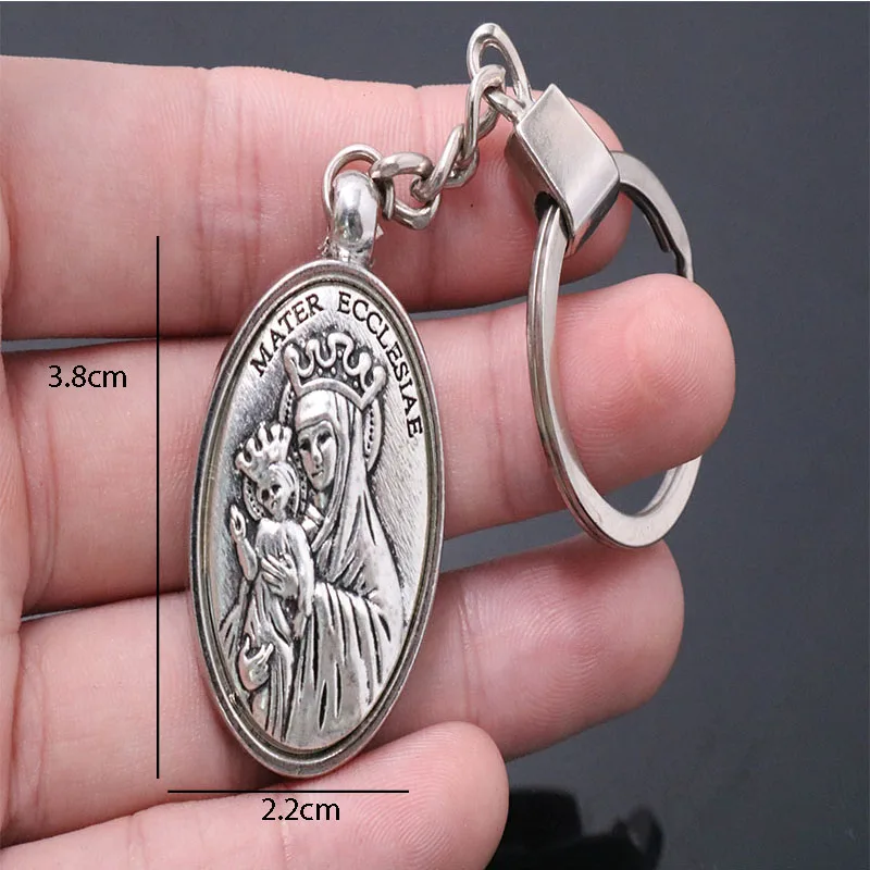 

European Catholic Fashion Jesus Cross Pendant Jesus Maria Religious Jewelry Keychain Christian Gift