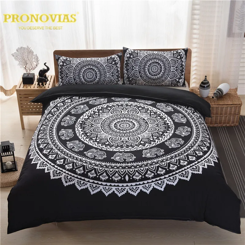 Us 23 99 25 Off Night Tender Black N White Mandala Boho Style Duvet Cover Set King Queen Double Cal Size In Bedding Sets From Home Garden On