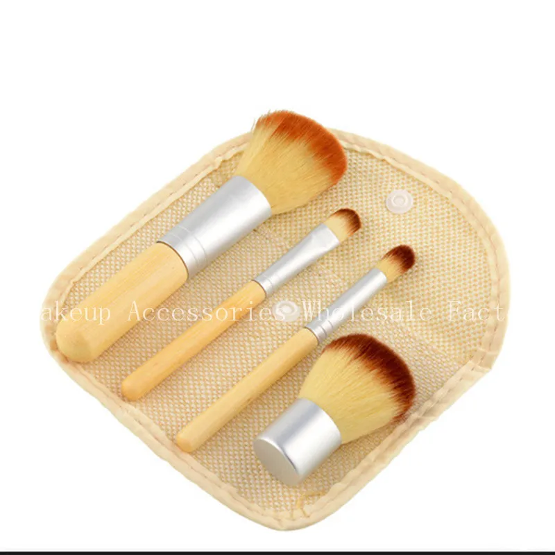 

New 4pcs/set Profession Bamboo Makeup Brush Set Beauty tools Environmental Protection Make Up Brushes Tools