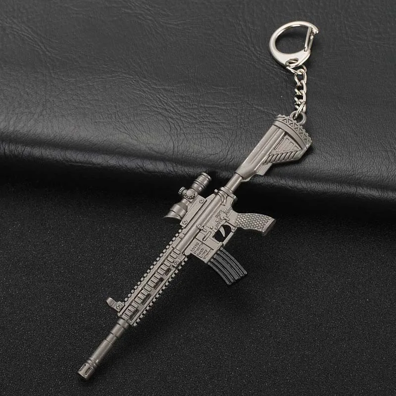 PUBG game weapon keychain styling AWM 98K M416 gun pendant men key ring hook car key chain for honda mazda volvo BMW accessories - Название цвета: M416