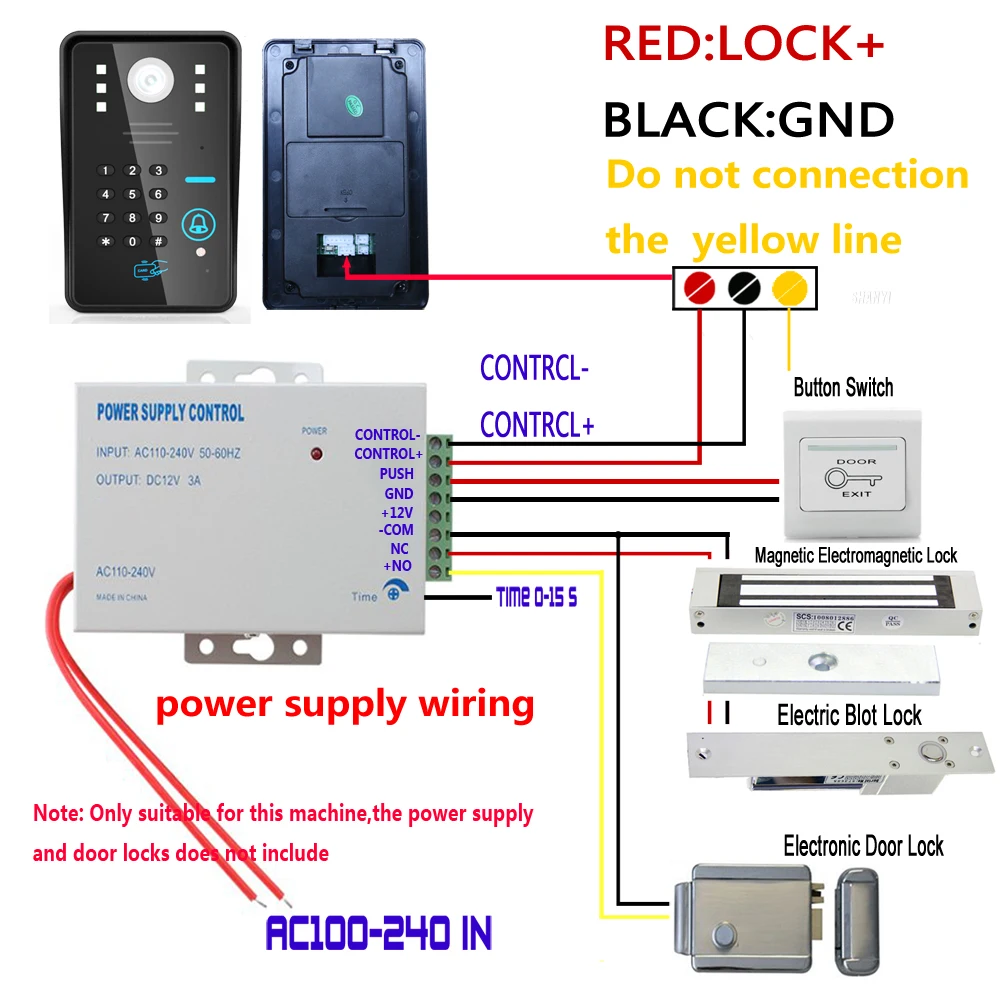 Сенсорный ключ " ЖКД RFID пароль видео домофон система с безэлектрическим ударным дверным замком ИК камера 1000 ТВ линия