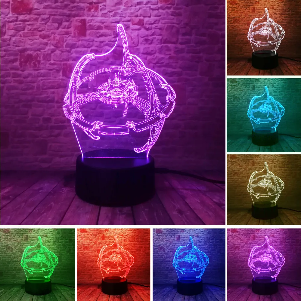 

Creative 3D Cartoon Star Trek Star War DS9 LED Night Light Colorful Gradient Illusion Table Lamps Bedroom Decor Kids Xmas Gifts