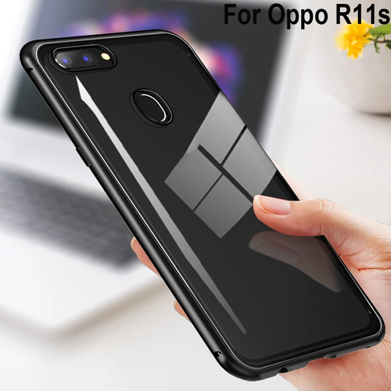 Магнитный адсорбционный металлический чехол для Oppo R11s чехлы телефонов из