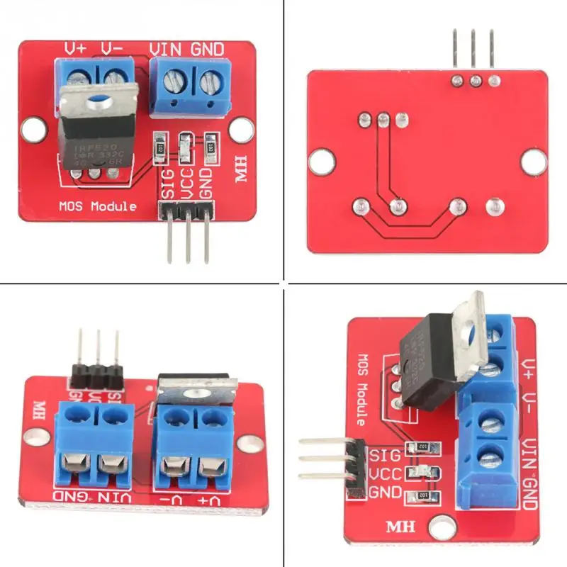 IRF520 драйвер платы 5 шт. PWM 3 V/5V Мощность MOS модуль затемнения светодиодный Выход 0