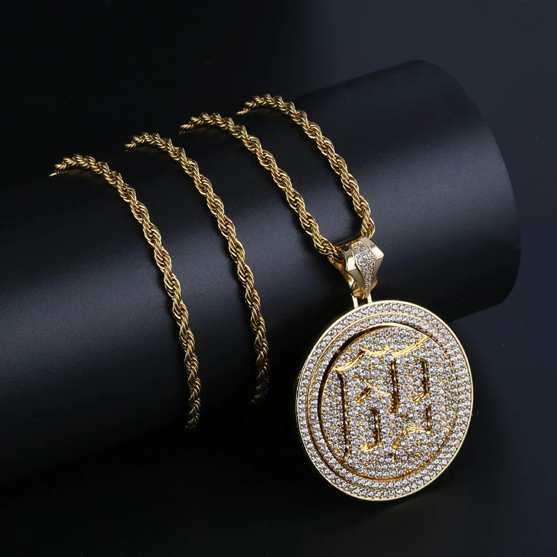 

Micro Pave Aaa Cz Stone Cubic Zirconia Ice Out Bling Number 69 Pendants Necklaces Men Hip Hop Rapper Jewelry Golden Silver