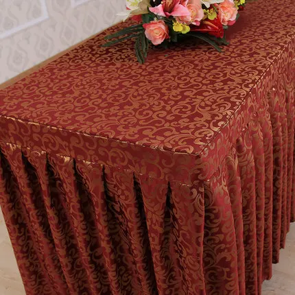 Jacquard Table Skirting Table Cover Custom-Made For Hotel Wedding Banquet Check-In Buffet