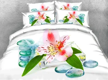 

JF-058 Crystal stones print bed cover set 4pcs cal king size sheet