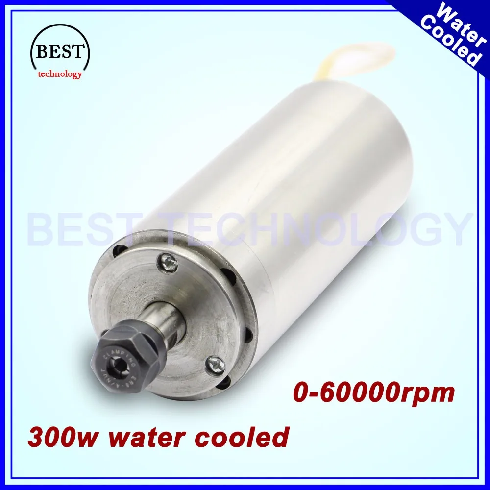 75vAC Water Cooled Spindle 300w ER8 0 60000rpm high speed spindle motor