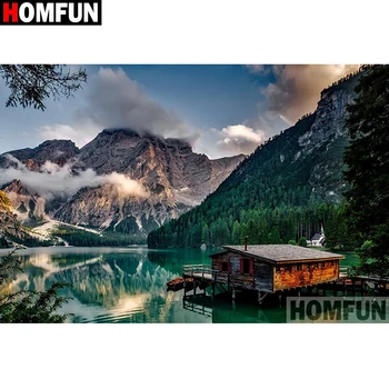 

HOMFUN Full Square/Round Drill 5D DIY Diamond Painting "Landscape scenery" 3D Diamond Embroidery Cross Stitch Home Decor A19000