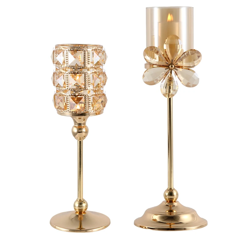 Хрустальные подсвечники candelabros украшение для свадебного стола центральный Золотой подсвечник подставка для свечей свечи украшения дома