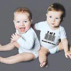 Детская одежда для близнецов, летний Боди для новорожденных мальчиков и девочек, одежда для близнецов, комплект с длинными рукавами