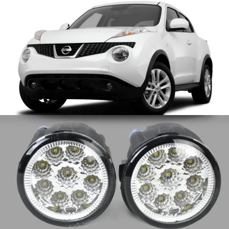 Car Styling For Nissan Juke 2011 2012 2013 2014 9-Pieces Leds Fog Lights H11 H8 12V 55W Halogen LED Head Lamp | Автомобили и