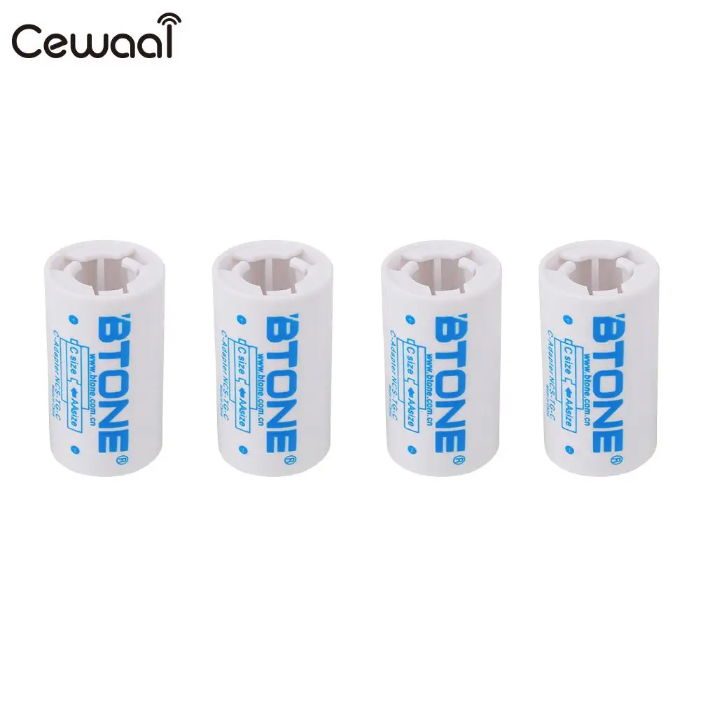 

4PCS Battery Adapter Holder Shell Converter Switcher Adaptor AA to C Size Battery Convertor Adapter for Battery Storage