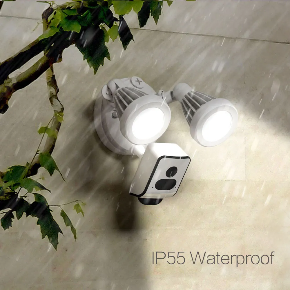 Freecam 1080P прожектор камера наблюдения для безопасности с освещением двухсторонний talk Motion-активированный PIR срабатывающий флэш-сигнал L800EW