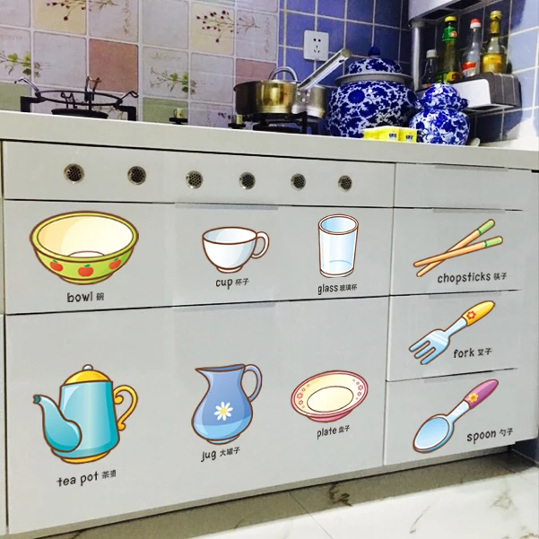 bedroom decor kitchen decoration Customized Cooking Utensils Wall Sticker Vinyl DIY Cusin Decals for Keuken Decoration bedroom decor kitchen decoration Customized Cooking Utensils Wall Sticker Vinyl DIY Cusin Decals for Keuken Decoration