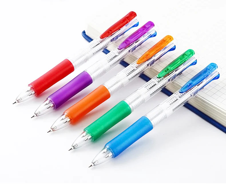Black Blue Red 3 Colors in One Ballpoint Pen 4 pcs/Lot | Канцтовары для офиса и дома